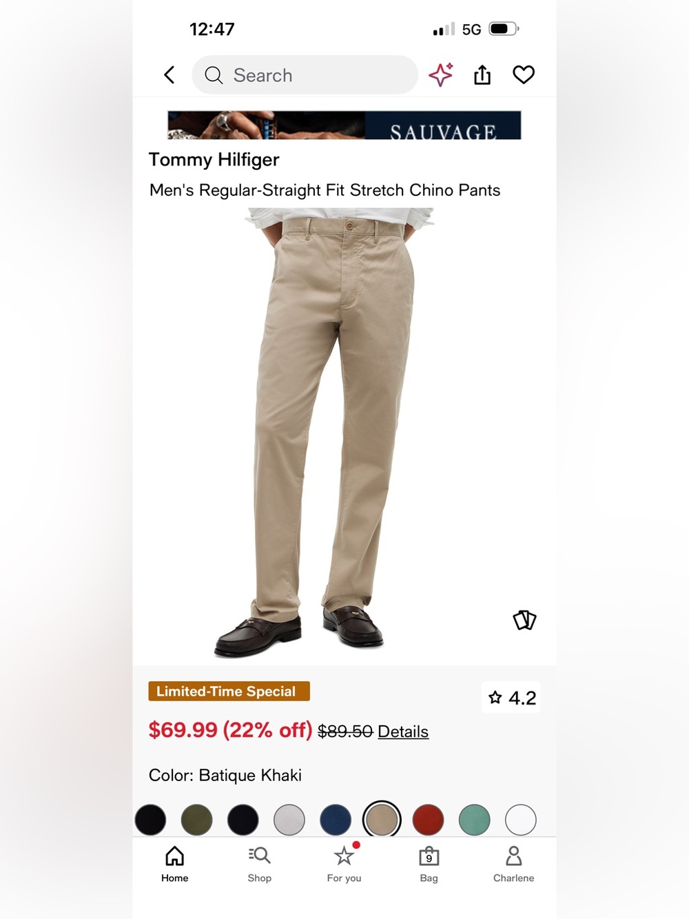 Tommy Hilfiger Men's Khaki Chinos - Beige - stretchy and comfortable 40*30